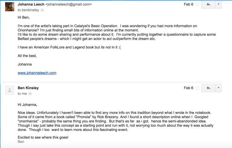 Screen Shot Johanna and Ben K emails 1